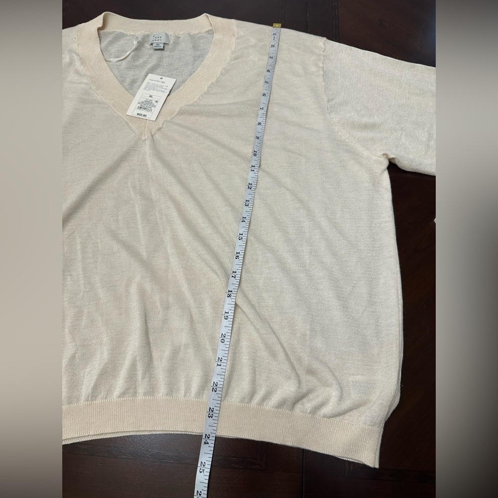 A New Day Women's Fine Gauge V-Neck Pullover Sweater – Size XL | Beige | NWT - Picture 6 of 11